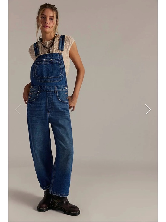 Free People Pants - Free People Classic Blue Denim Overalls - Women's Relaxed Fit